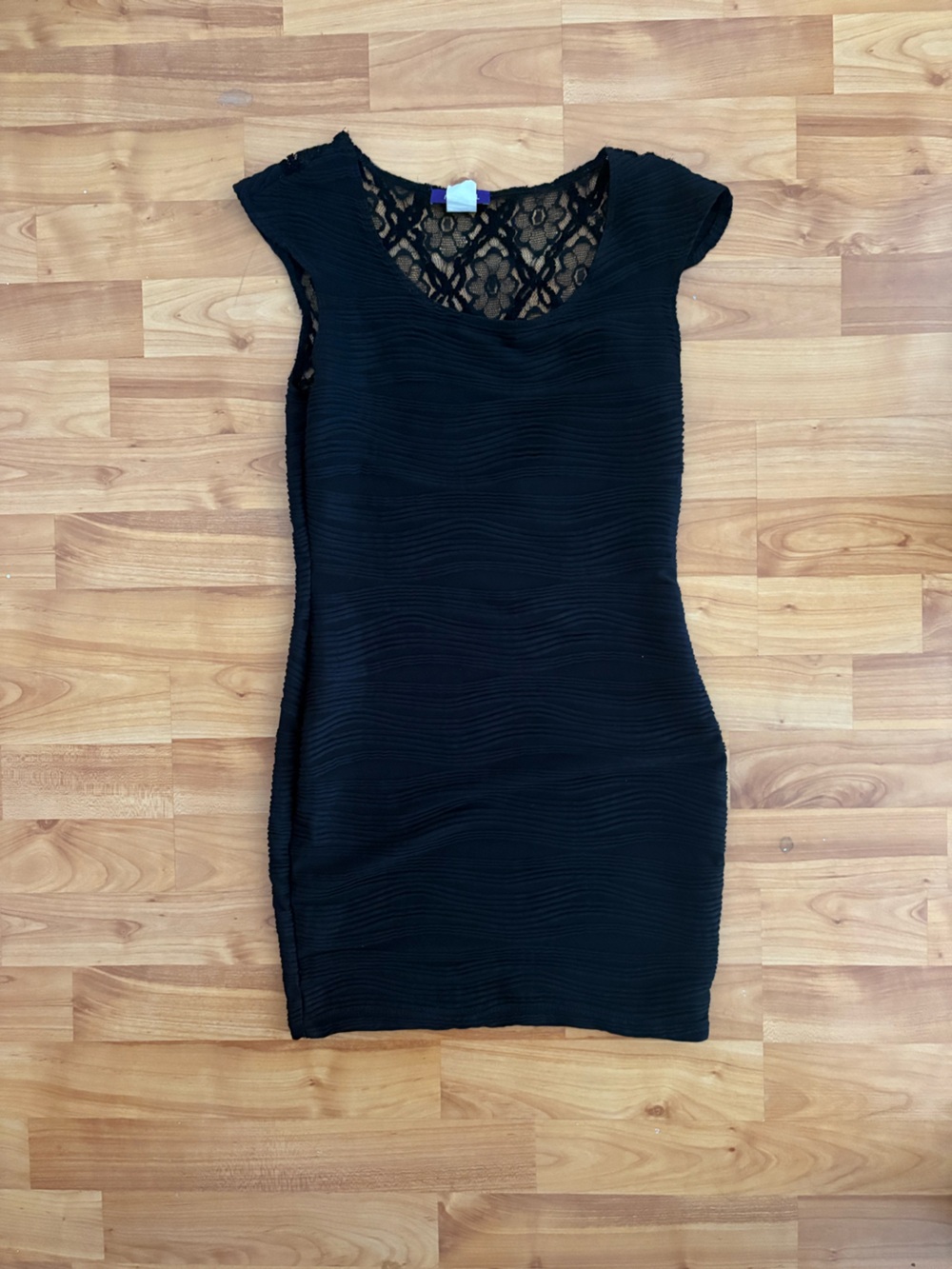 Hot Gal Black Midi Dress with Lace Accents